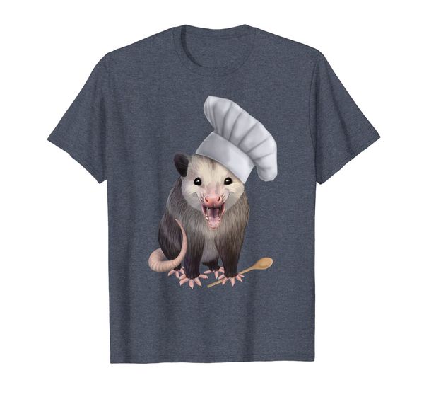

chef opossum - cute possum in a chefs hat, White;black