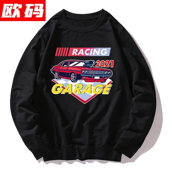 

2021 autumn new fashion brand round neck sweater men's wear, Black