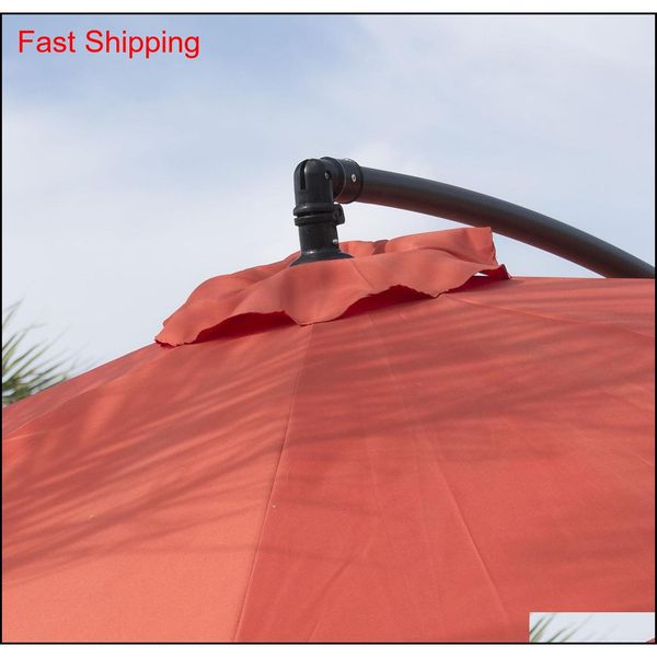 

10' hanging umbrella patio terra cotta uv resistant shade offset qylupt bdenet