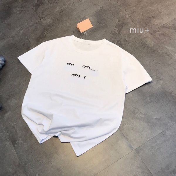 

2021 summer fashion family letter embroidery short sleeve t-shirt round neck pullover casual simple base shirt for men and women, White