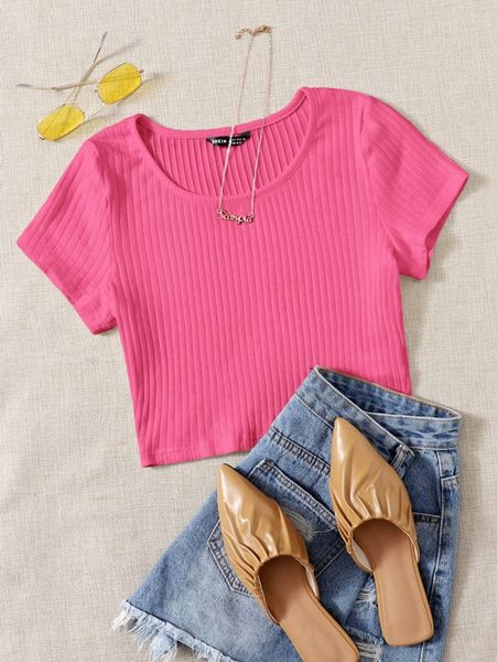 

solid rib-knit w84b#, White