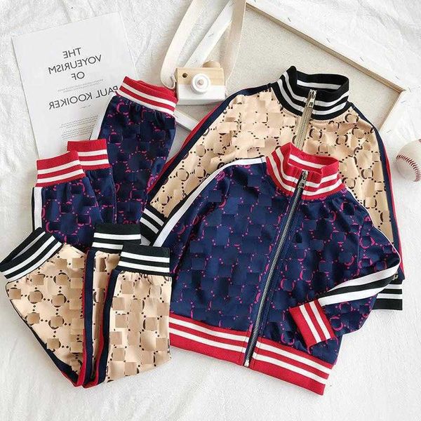 

Designer baby Clothing set Sets New Luxury Print Tracksuits Fashion Letter Jackets + Joggers Casual Sports Style Sweatshirt Boys Clothes, Blue