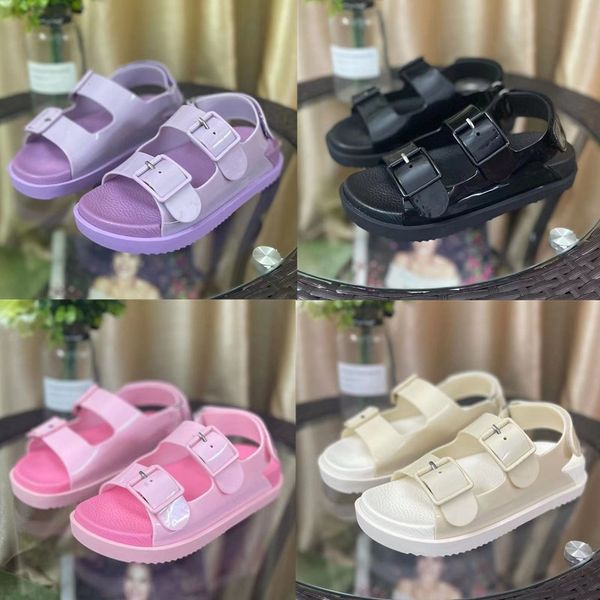 

designer women sandals rubber slippers mimi double g flip flops jelly platform slides adjustable buckle catton slipper summer outdoor sandal, Black