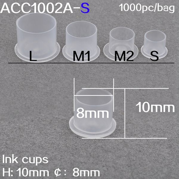 

tattoo machine disposable tattoo pigment cup 1000pcs 8*10mm tattoo ink cup cover self-permanent transparent ink cleaning