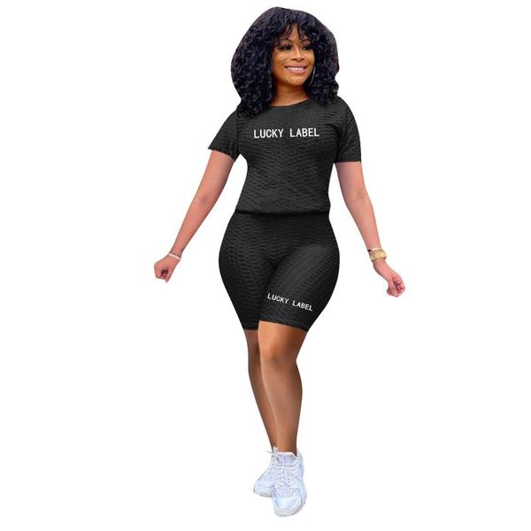 

women's tracksuits sweatshirt set summer fashion round neck short sleeve cute yoga sports shorts casual suit sportswear, Gray