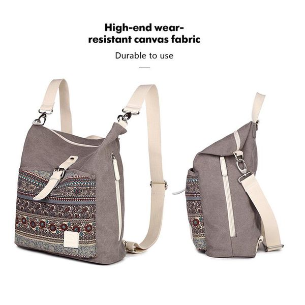 

outdoor bags fashion simple backpack trend ladies canvas national wind
