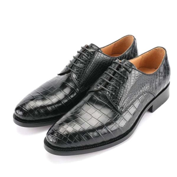 

dress shoes dae crocodile leather male business leisure men sole formal, Black