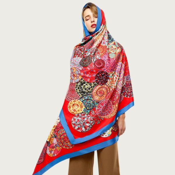 

scarves bright women scarf large beack blanket wrap soft silk shawl [3395], Blue;gray