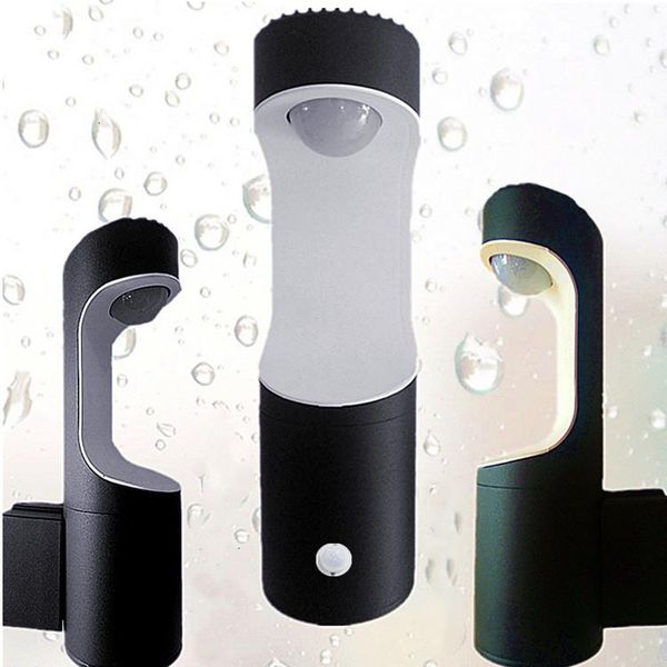 

6pcs pir infrated sensor led wall lamp 12w 15w 18w human body induction corridor balcony courtyard lamp waterproof