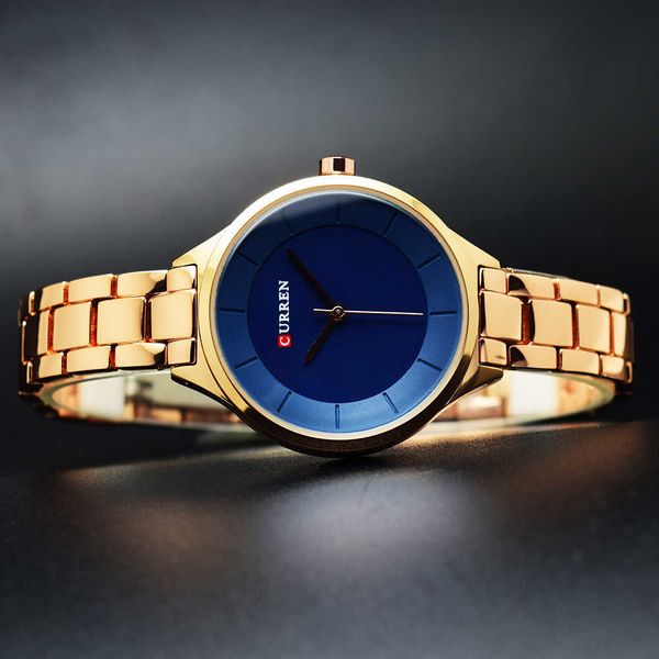 

curren luxury rose gold women's watch stainless steel ladies wrist watches relogio feminino fashion female hour reloj mujer 210616, Slivery;brown