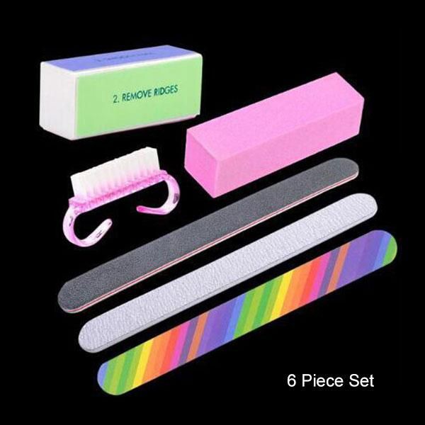 

nail art kits fashion women 6 sets four-sided polishing set manicure tools
