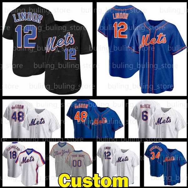 

custom new york met 12 francisco lindor 34 noah syndergaard 17 keith hernandez 32 aaron loup 9 brandon nimmo 59 carlos carrasco, Blue;black