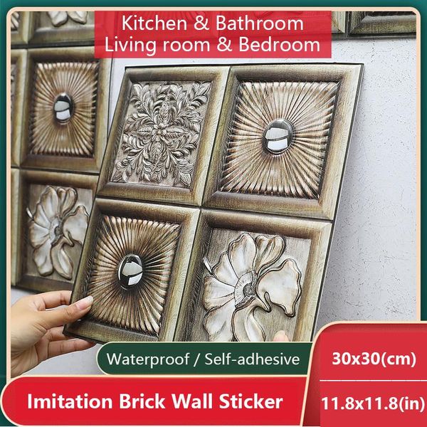 

wall stickers 30x30cm european-style sticker self-adhesive decorative creative background living room bedroom wallpaper