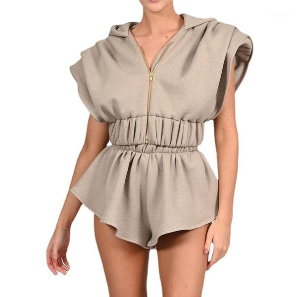 

women's tracksuits 2021 summer shorts sets solid color casual suit female loose bat sleeve shoulder pad hoodie sports clothing, Gray