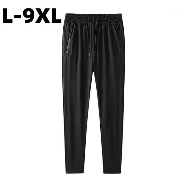 

men's pants men casual plus size 8xl streetwear summer breathable sweatpants trousers largo thin mens clothing oversized, Black