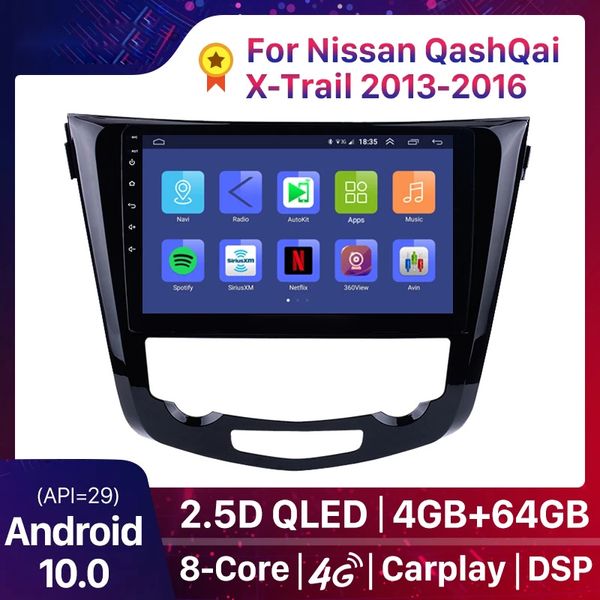 Автомобиль DVD Radio GPS Navi Multimedia Player для 2013-2016 Nissan Qashqai X-Trail Android 10.0 RAM 2GB DSP CLD RDS