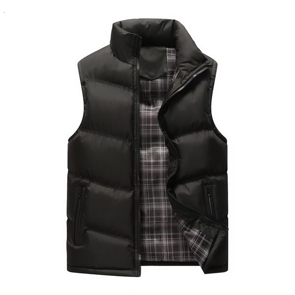 

autumn and winter men's down cotton leisure waistcoat, Black;white