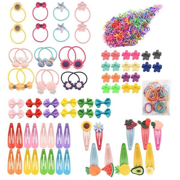 

hair accessories 628pcs cute elastic clips for sweet girls handmade hairpins boutique barrettes headwear kids, Slivery;white