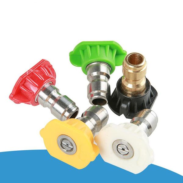 

water gun & snow foam lance 5pcs/set 1/4" quick connector car washing nozzles metal jet nozzle high pressure washer spray