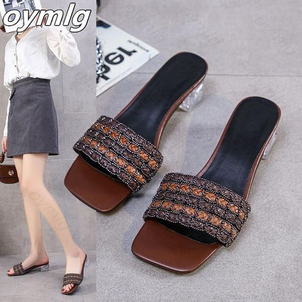 

2021 brand summer women trend weaving pearl flip flop sandals girls beach open toed luxury designer casual soft low heels flats, Black