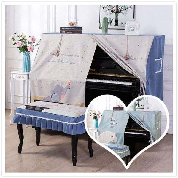 

other household sundries cartoon style piano full cover universal model.cover towel printed dust fabric half open. stool