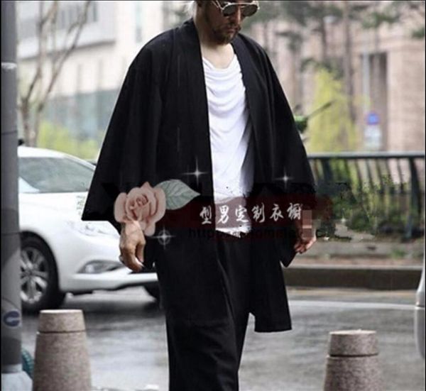

men's trench coats s-5xl spring and autumn men personality cloak coat catwalk bat shirt long section costume young singer, Tan;black
