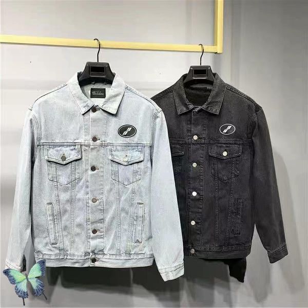 

men's jackets welldone do old washed loose jacket men women retro jean we11done denim, Black;brown