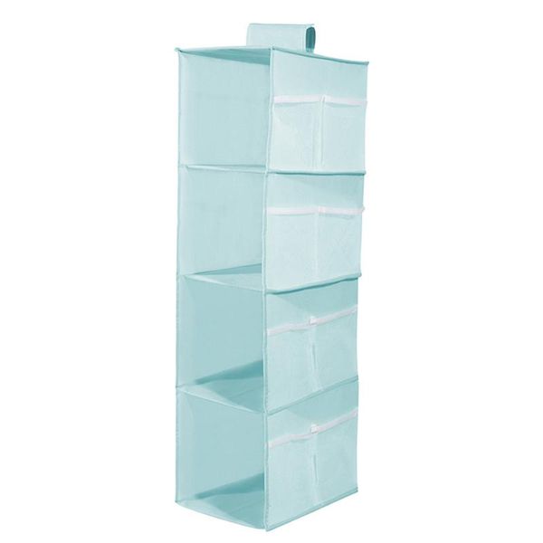 

wardrobe storage washable with side pockets handbag shoes hanging closet organizer foldable shelves non woven fabric 4 shelf