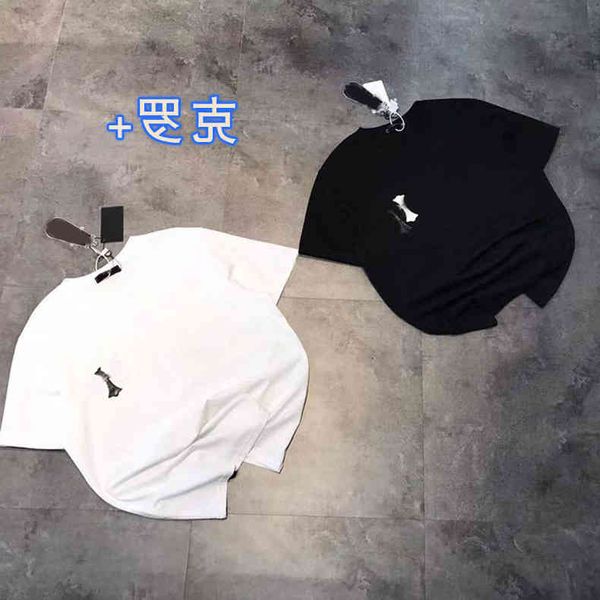 

cro + men's and 21ss women's t-shirt ch horseshoe sanskrit cross white black pu with short sleeve round neck loose casual fashion