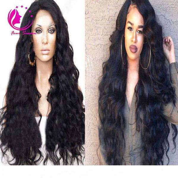 

100% unprocessed human hair full lace wigs lace front wigs with baby hair body wave peruvian human wig for black women, Black;brown