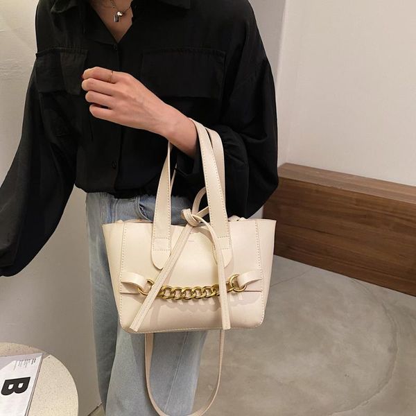 

cross body ladies shoulder bag large capacity fashion women commute handbag simple female bucket artificial leather white 2021