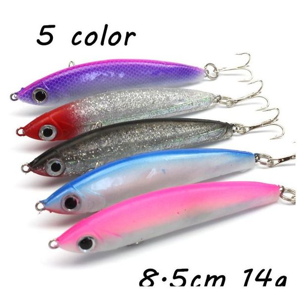 

1pc jigs fishing lure lead + pvc soft baits & lures 5 colors mixed 8.5cm 14g 8# fishing hooks pesca fishing tackl jllrpk sport77777
