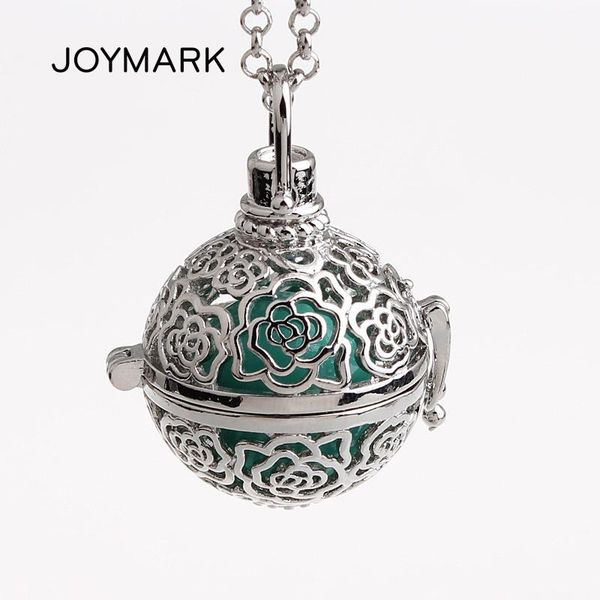 JOYMARK 5 teile/los Rose Blume Hohl Käfig Mexikanische Chime Magic Box Musik Sound Glocke Ball Anhänger Frauen Schwangerschaft Halsketten HCPN53