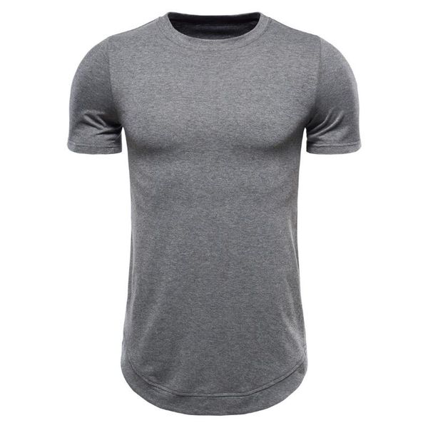 

men's t-shirts long solid color short sleeve t-shirt eur size half bottom tee, White;black