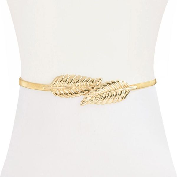 

belts fashion ma'am degree of tightness elastic force metal waist chain leaf you yes buckle women's belt for women simple, Black;brown