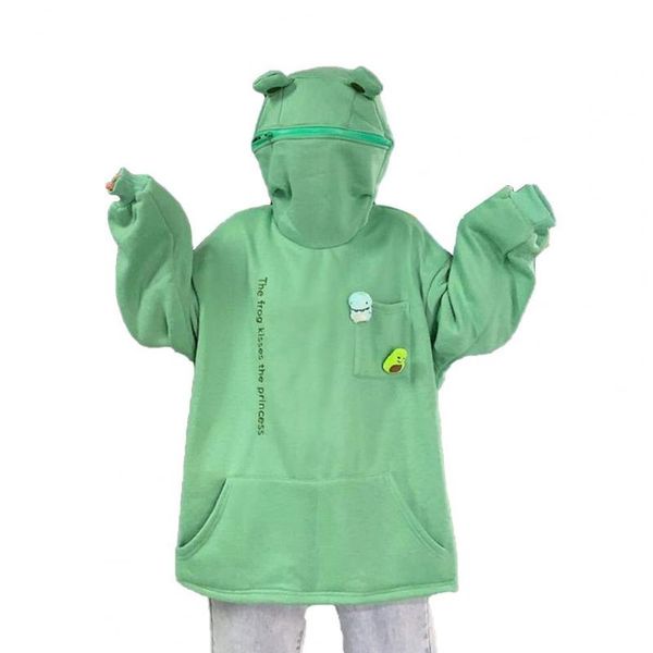 

men's hoodies & sweatshirts hooded sweatshirt men women cute animal shape korean fashion plush hoodie casual loose outwear top, Black