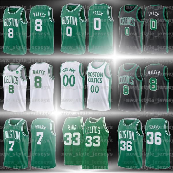

0 jayson basketball jerseys tatum 7 jaylen walker smart brown 33 larry 36 marcus bostonc eltics, Black;red