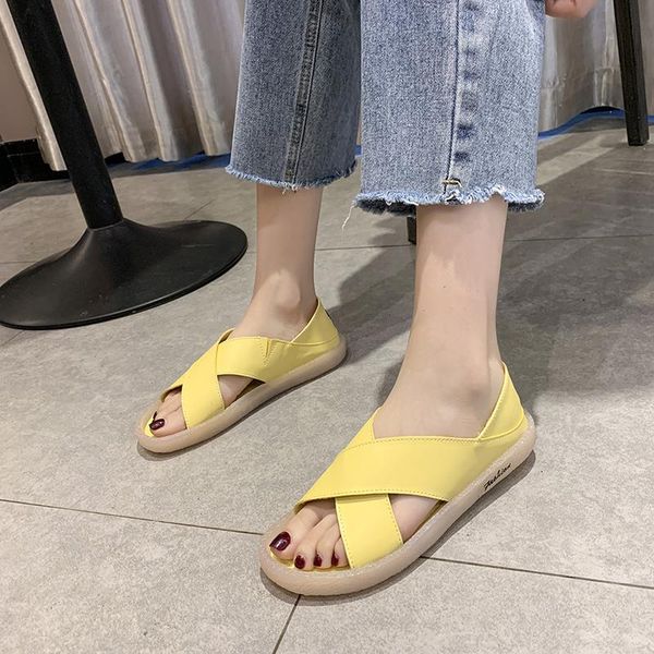 

2021 new fashion and popular ladies solid color low-heel round toe platform sandals 1667, Black