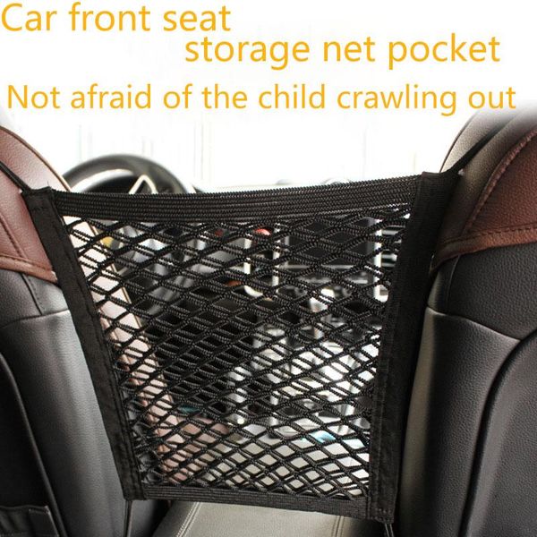 

car organizer seat net pocket double-layer storage bag for of sundries, tissue hook bag, universal elastic back