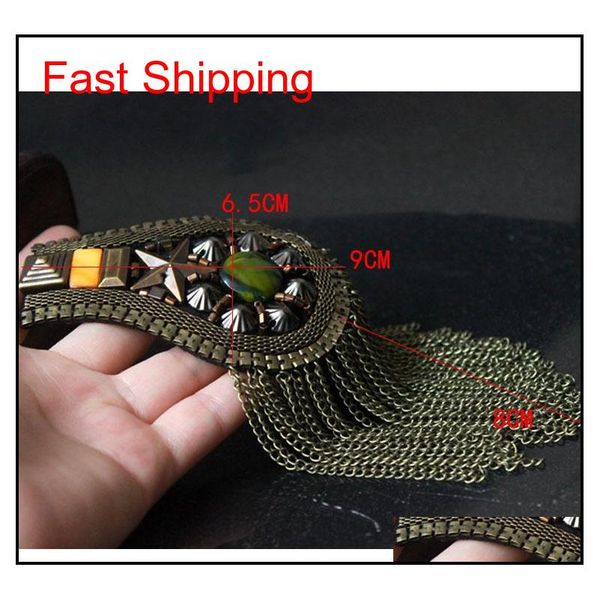 

2017 new arrive kpop fashion women and men clothes epaulet accessories tassel shoulder epaulettes whole qyllbd beauty888, Silver