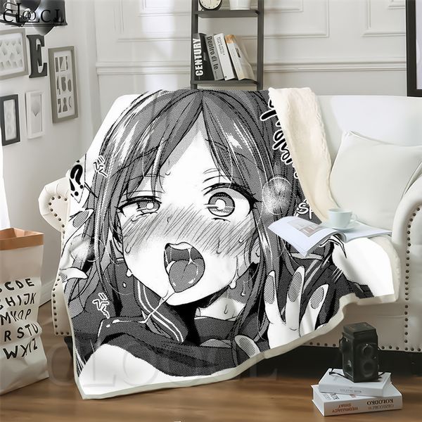 

cloocl ahegao endless expression 3d print street style conditioning blanket sofa teens bedding throw blankets plush quilt