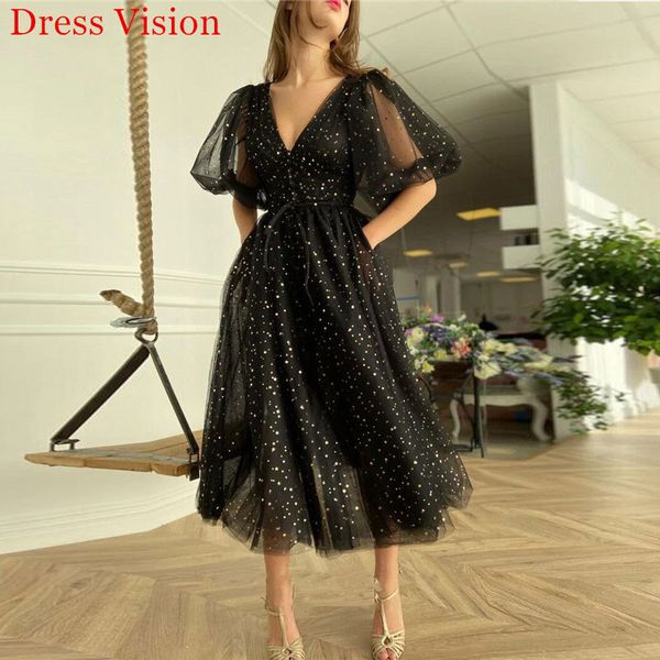 

2021 v-neck y half sleeve evening es robe soire de mariag party gowns hpl6, White;black