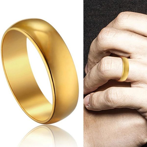 

cluster rings men's women's ring simple hip hop finger gold color stainless steel wedding for men women jewelry, Golden;silver
