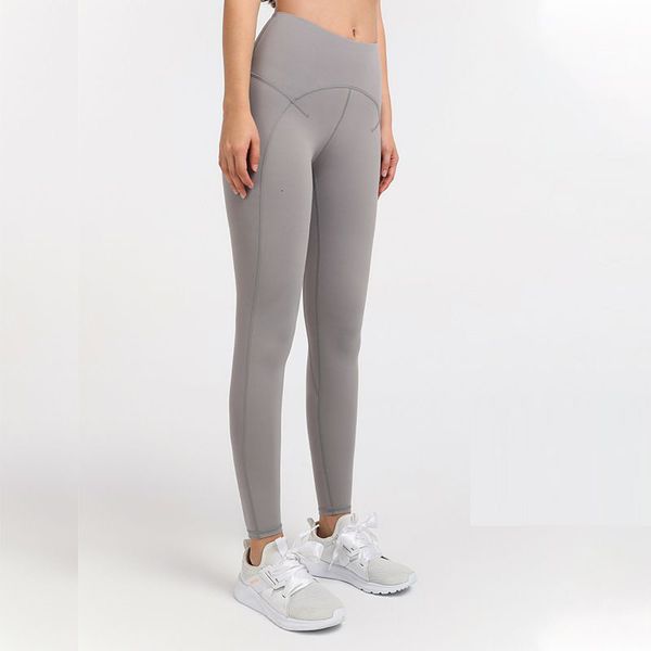 

2021 sport leggings women with fitness pockets legging yoga waist high winter pants scrunch without couture sportlegging gym gp7e, Black