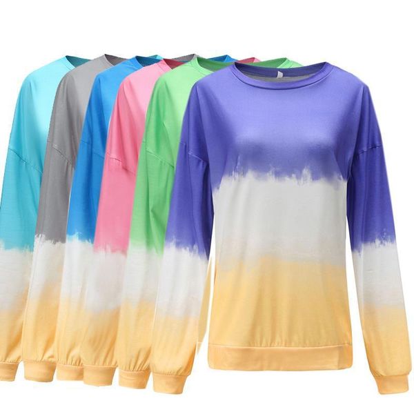 

women's hoodies & sweatshirts real s 3d picture winter cross-border leisure rainbow gradient long sleeve hoodie, Black