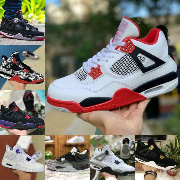

2023 new sail 4 mens basketball shoes 4s bred pure money pine green court purple red metallic tattoo white cement 4s pure money trainers air
