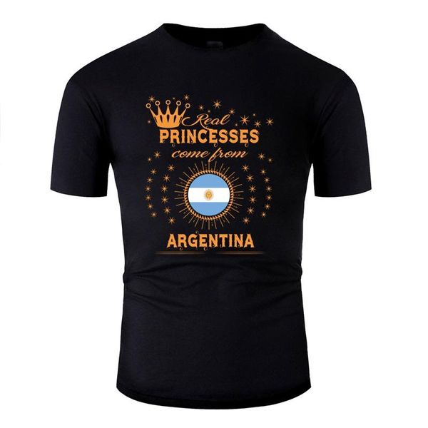 

men's t-shirts fitted love princesses come from argentina t shirt men humor boy girl tee 2021 short-sleeve, White;black