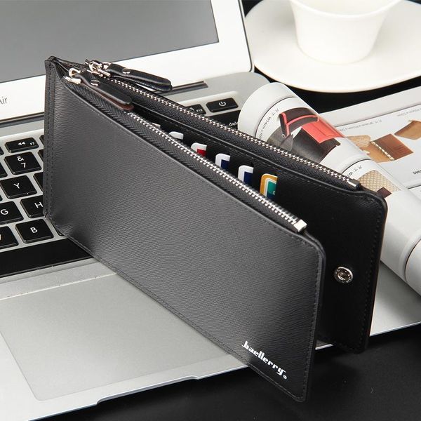 

wallets men's long coin purse wallet multi-card holder simple, Red;black
