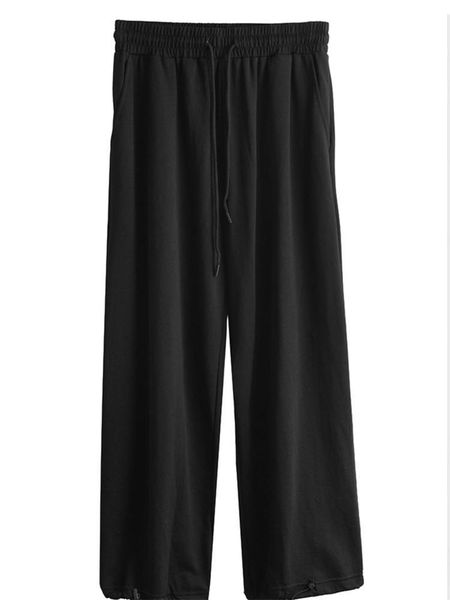

men's pants spring and autumn classic simple casual sports elastic waist design leg adjustable large size, Black