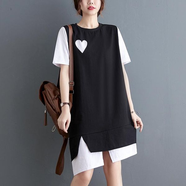

maternity dresses 2021 arrive summer dress woman cute heart print large size pregnant clothing md-03701, White
